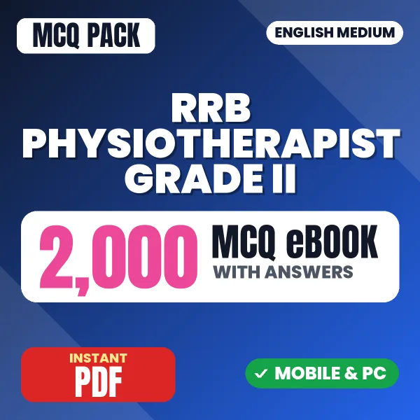 RRB Physiotherapist Grade II Exam – 2000 MCQ eBook with Answers | English Medium PDF Download