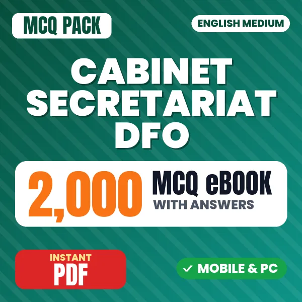 Cabinet Secretariat DFO (Paper 1) Exam – 2000 MCQ eBook with Answers | English Medium PDF Download