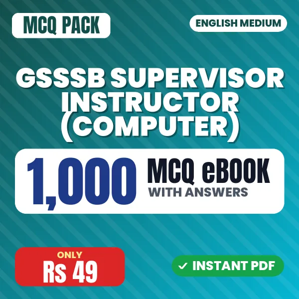 GSSSB Supervisor Instructor (Computer) Exam – 1000 MCQ eBook with Answers | English Medium PDF Download