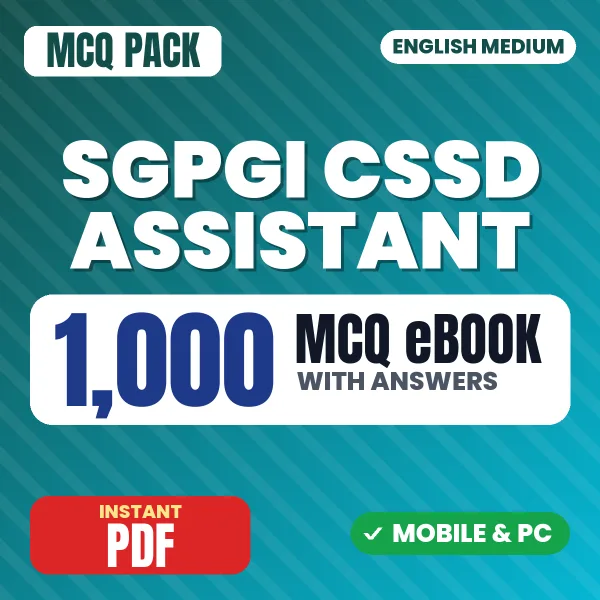 SGPGI CSSD Assistant Exam – 1000 MCQ eBook with Answers | English Medium PDF Download
