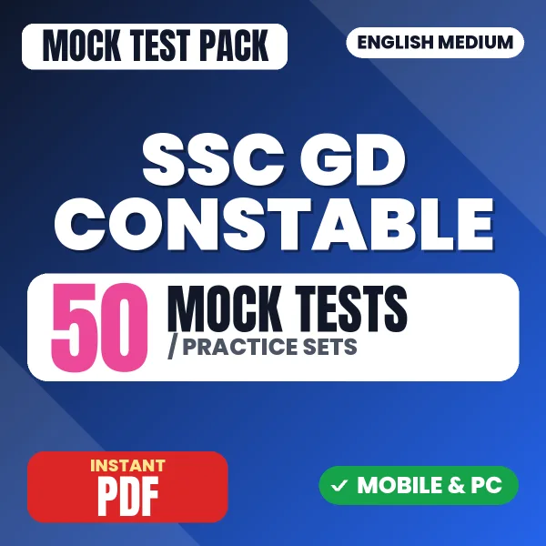 SSC GD Constable Exam – 50 Mock Tests / Practice Sets | English Medium PDF Download