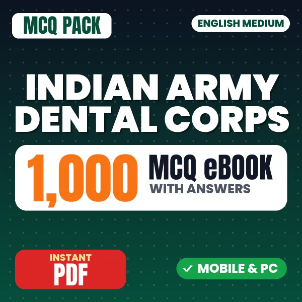 Indian Army Dental Corps Exam (Civil Engineering) – 1000 MCQ eBook with Answers | English Medium PDF Download