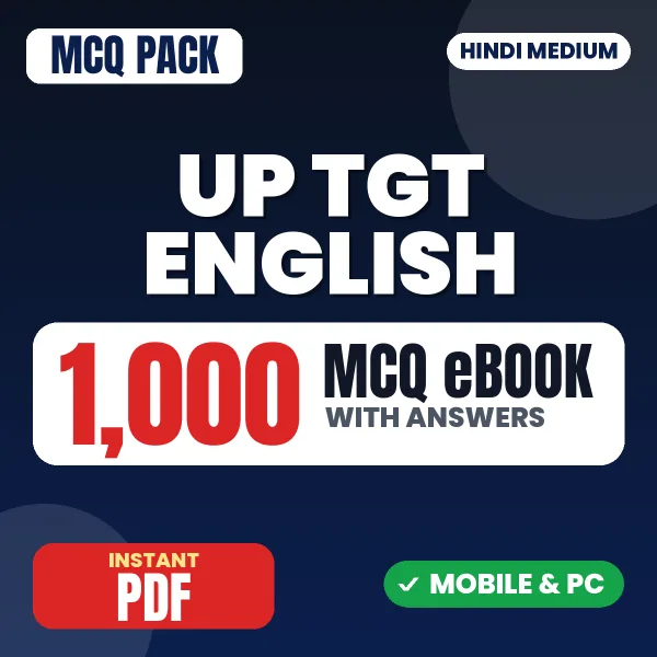 UP TGT English Exam – 1000 MCQ eBook with Answers | Hindi Medium PDF Download