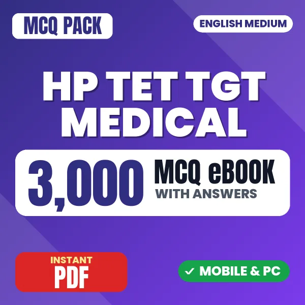 HP TET TGT Medical Exam – 3000 MCQ eBook with Answers | English Medium PDF Download