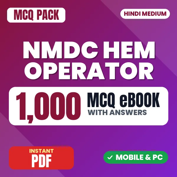 NMDC HEM Operator & Mechanic Grade-III (Trainee) Exam – 1000 MCQ eBook with Answers | Hindi Medium PDF Download