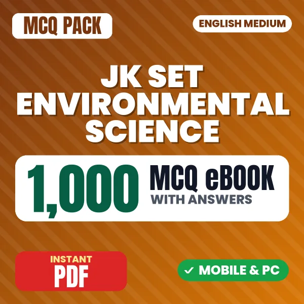 JK SET Environmental Science Exam Paper 2 – 1000 MCQ eBook with Answers | English Medium PDF Download