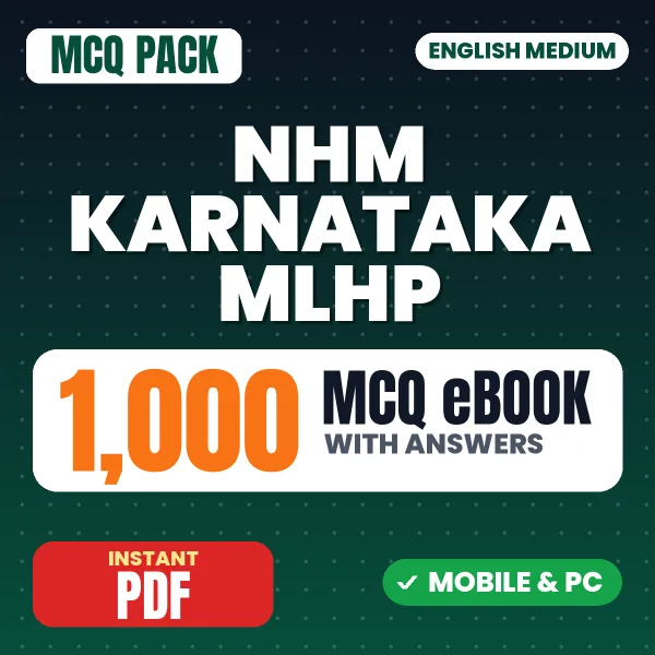 NHM Karnataka MLHP Exam – 1000 MCQ eBook with Answers | English Medium PDF Download