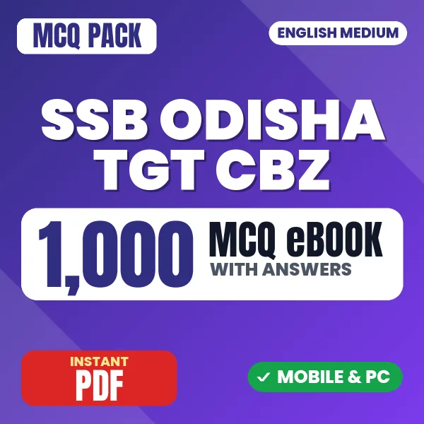 SSB Odisha TGT CBZ Exam – 1000 MCQ eBook with Answers | English Medium PDF Download