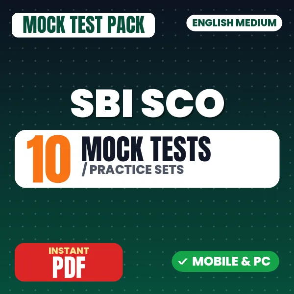 SBI SCO Assistant Manager Exam (Civil Engineering) – 10 Mock Tests / Practice Sets | English Medium PDF Download