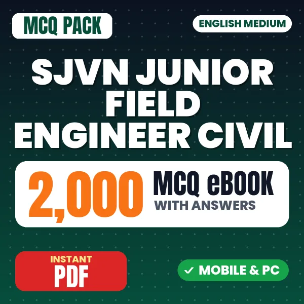 SJVN Junior Field Engineer (Civil) Exam – 2000 MCQ eBook with Answers | English Medium PDF Download