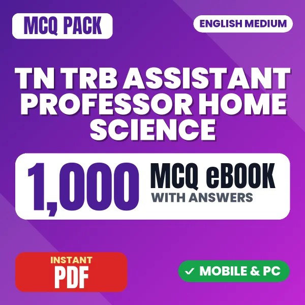 TN TRB Assistant Professor Home Science Exam Paper 2 (Section A) – 1000 MCQ eBook with Answers | English Medium PDF Download