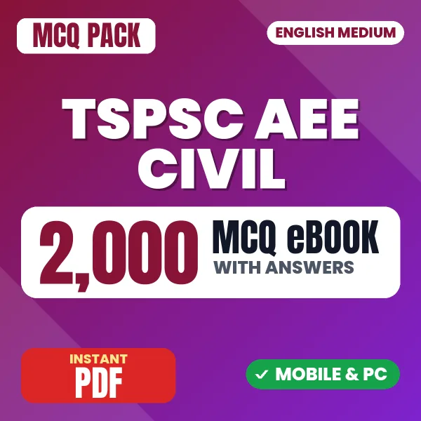 TSPSC AEE (Civil) Exam Paper I – 2000 MCQ eBook with Answers | English Medium PDF Download
