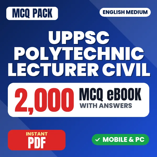UPPSC Polytechnic Lecturer (Civil) Paper 2 Exam – 2000 MCQ eBook with Answers | English Medium PDF Download