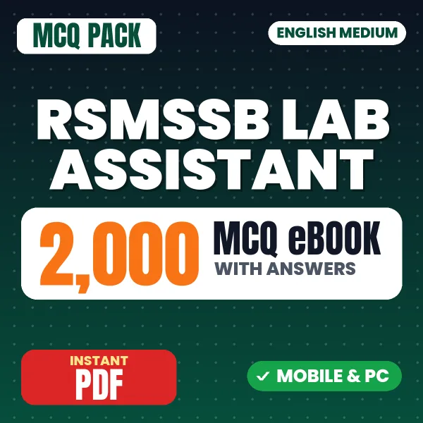 RSMSSB Lab Assistant (Science) Paper-II Exam – 2000 MCQ eBook with Answers | English Medium PDF Download
