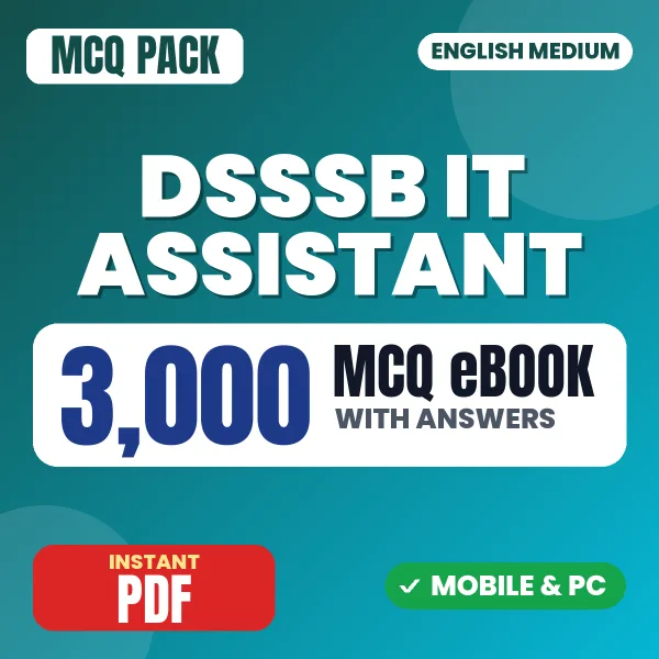 DSSSB IT Assistant Exam – 3000 MCQ eBook with Answers | English Medium PDF Download