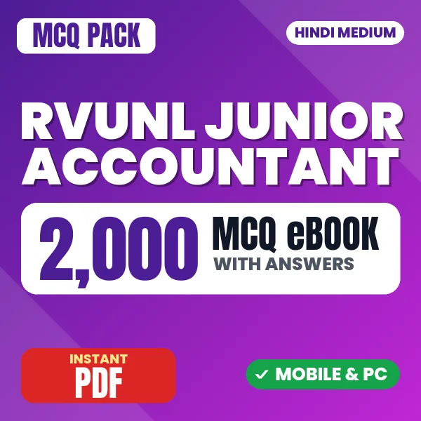 RVUNL Junior Accountant Exam – 2000 MCQ eBook with Answers | Hindi Medium PDF Download