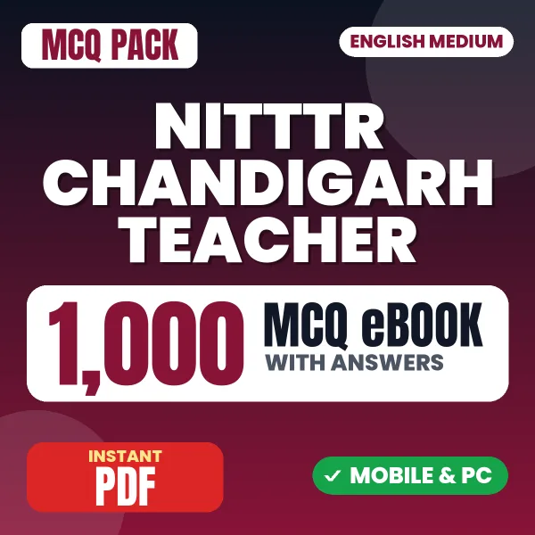 NITTTR Chandigarh Teacher Exam – 1000 MCQ eBook with Answers | English Medium PDF Download