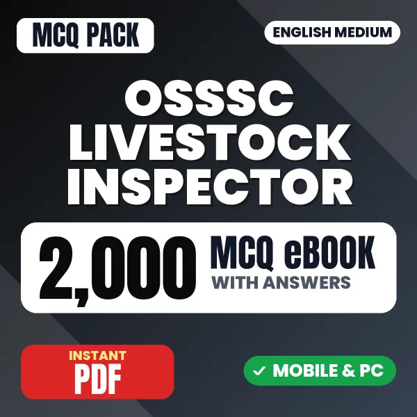 OSSSC Livestock Inspector Exam – 2000 MCQ eBook with Answers | English Medium PDF Download