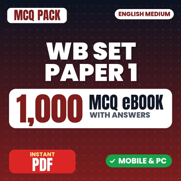 WB SET Exam Paper I – 1000 MCQ eBook with Answers | English Medium PDF Download
