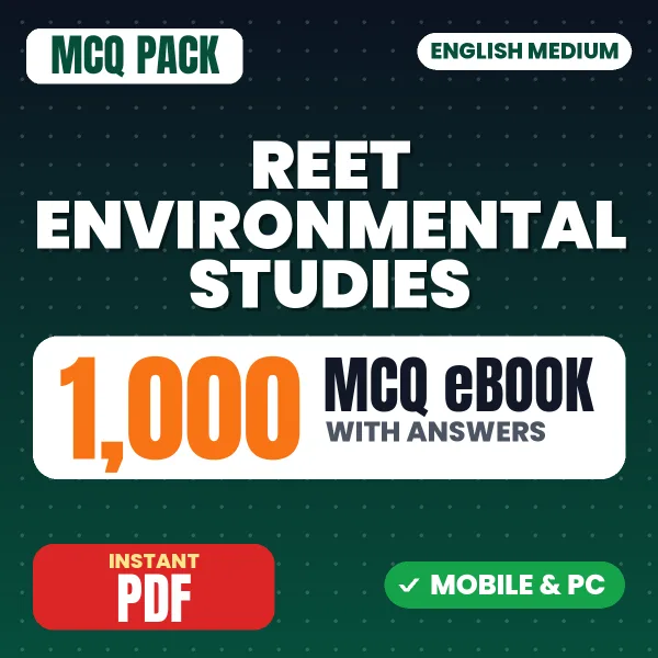 REET Environmental Studies Level 1 Exam – 1000 MCQ eBook with Answers | English Medium PDF Download