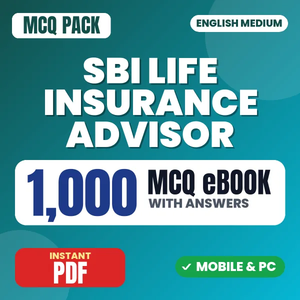 SBI Life Insurance Advisor Prelims Exam – 1000 MCQ eBook with Answers | English Medium PDF Download