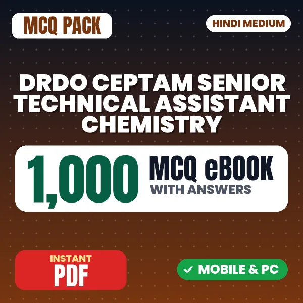 DRDO CEPTAM Senior Technical Assistant (Chemistry) Exam Tier 1 – 1000 MCQ eBook with Answers | Hindi Medium PDF Download