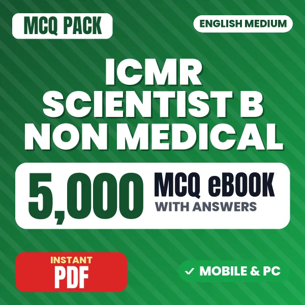 ICMR Scientist B (Non-Medical) Exam – 5000 MCQ eBook with Answers | English Medium PDF Download