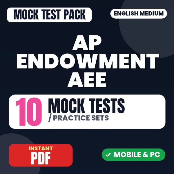 AP Endowment AEE (Civil) Exam – 10 Mock Tests / Practice Sets | English Medium PDF Download