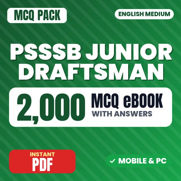 PSSSB Junior Draftsman Exam (Civil) – 2000 MCQ eBook with Answers | English Medium PDF Download
