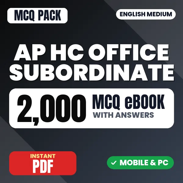 AP HC Office Subordinate Exam – 2000 MCQ eBook with Answers | English Medium PDF Download