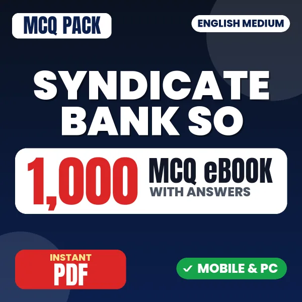 Syndicate Bank SO Exam – 1000 MCQ eBook with Answers | English Medium PDF Download
