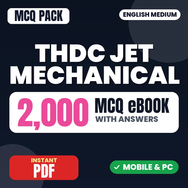 THDC JET Mechanical Exam – 2000 MCQ eBook with Answers | English Medium PDF Download