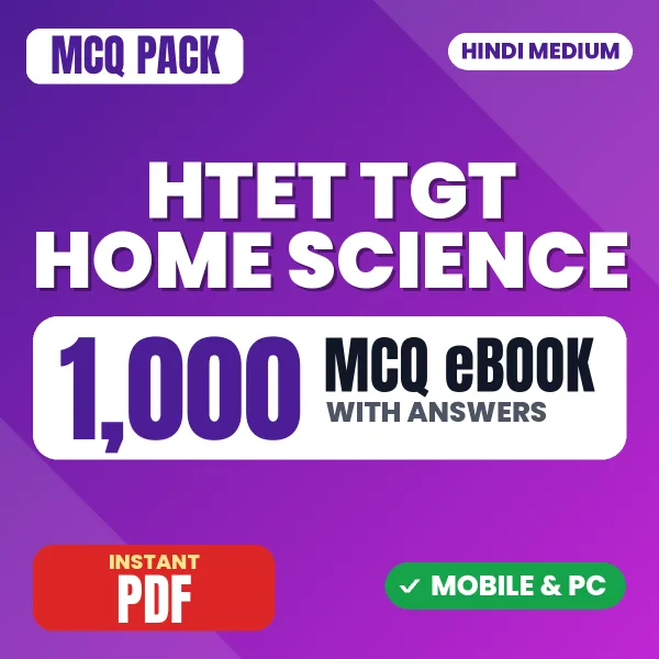 HTET TGT Home Science Exam – 1000 MCQ eBook with Answers | Hindi Medium PDF Download