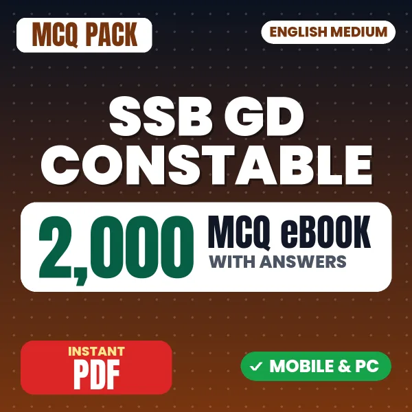 SSB GD Constable Exam – 2000 MCQ eBook with Answers | English Medium PDF Download
