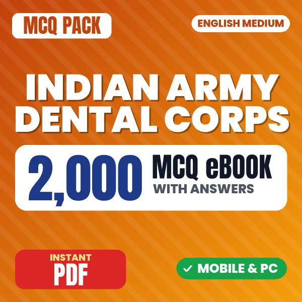 Indian Army Dental Corps Exam (Civil Engineering) – 2000 MCQ eBook with Answers | English Medium PDF Download