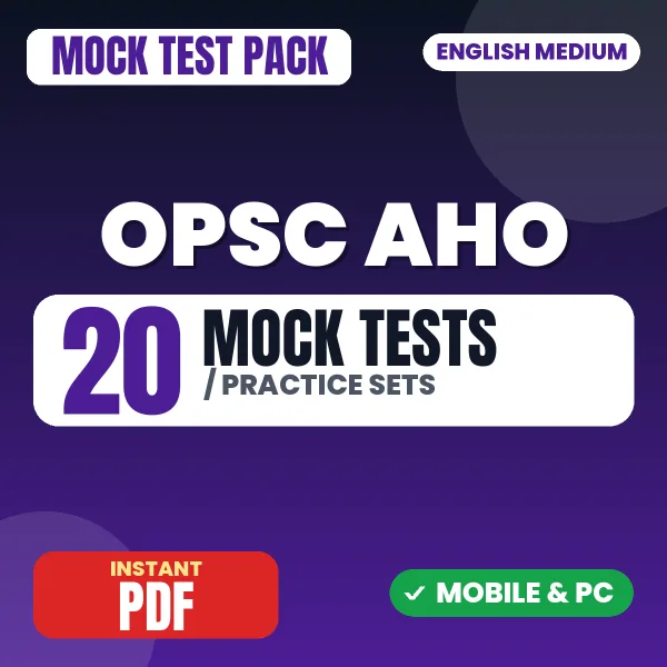 OPSC Assistant Horticulture Officer Exam Paper 1 – 20 Mock Tests / Practice Sets | English Medium PDF Download