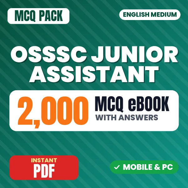 OSSSC Junior Assistant Prelims Exam – 2000 MCQ eBook with Answers | English Medium PDF Download