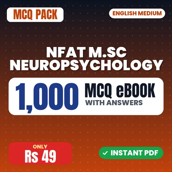 NFAT M.Sc Neuropsychology Exam – 1000 MCQ eBook with Answers | English Medium PDF Download