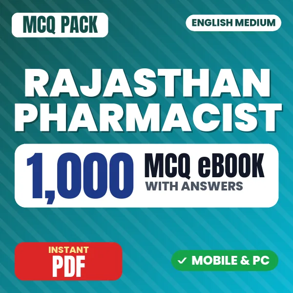 Rajasthan Pharmacist Exam – 1000 MCQ eBook with Answers | English Medium PDF Download