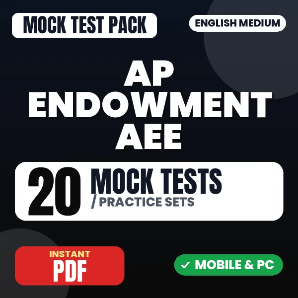 AP Endowment AEE (Civil) Exam – 20 Mock Tests / Practice Sets | English Medium PDF Download