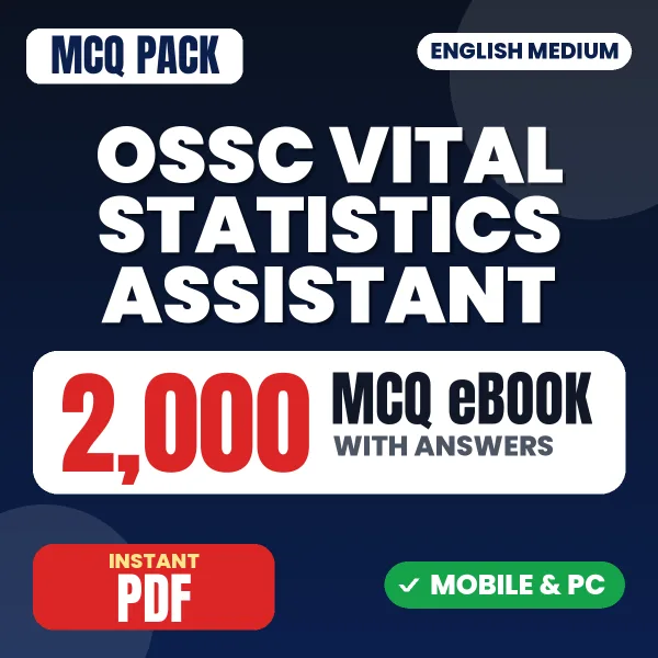 OSSC Vital Statistics Assistant (Prelims) Exam – 2000 MCQ eBook with Answers | English Medium PDF Download