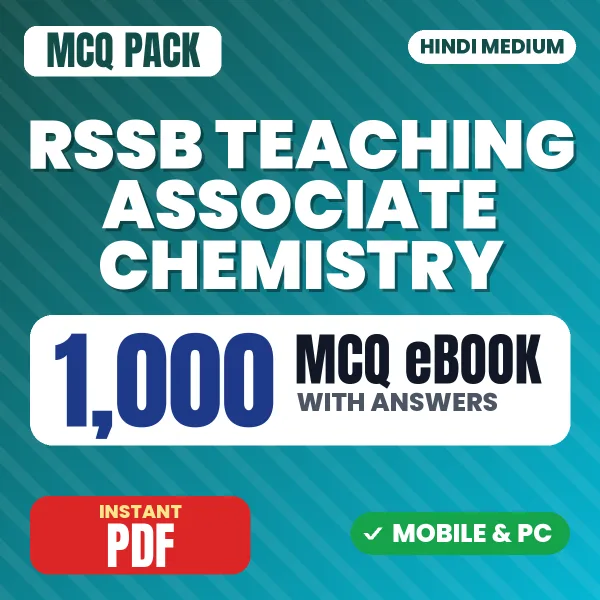 RSSB Teaching Associate (Chemistry) Exam Paper 1 – 1000 MCQ eBook with Answers | Hindi Medium PDF Download