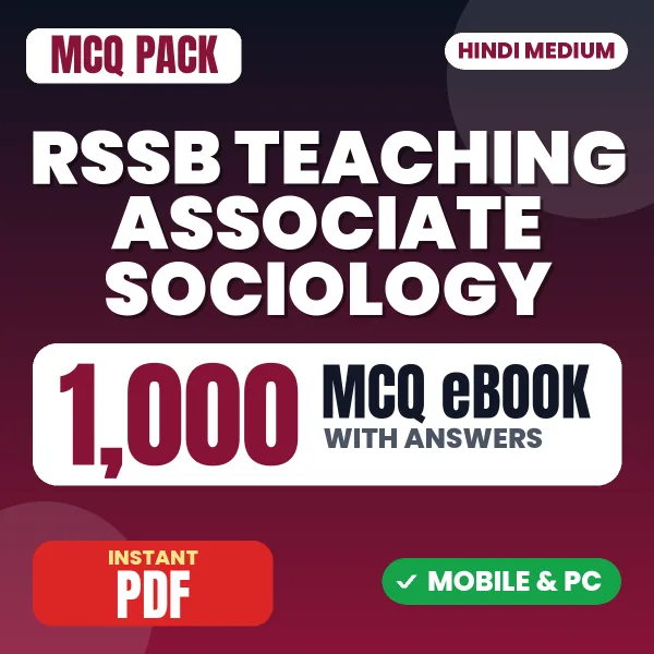 RSSB Teaching Associate (Sociology) Exam Paper 1 – 1000 MCQ eBook with Answers | Hindi Medium PDF Download