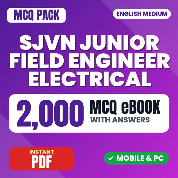 SJVN Junior Field Engineer (Electrical) Exam – 2000 MCQ eBook with Answers | English Medium PDF Download