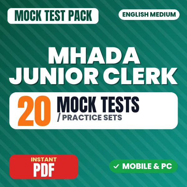 MHADA Junior Engineer Exam – 20 Mock Tests / Practice Sets | English Medium PDF Download