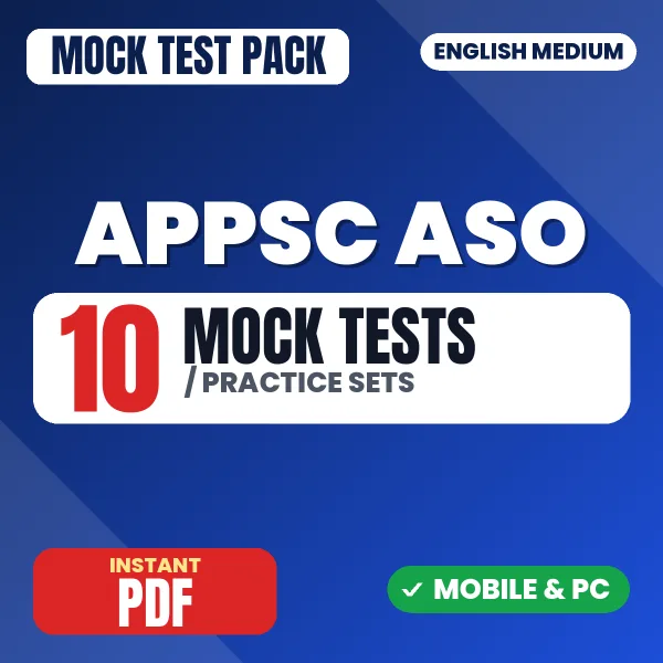 APPSC ASO Screening Test Exam – 10 Mock Tests / Practice Sets | English Medium PDF Download