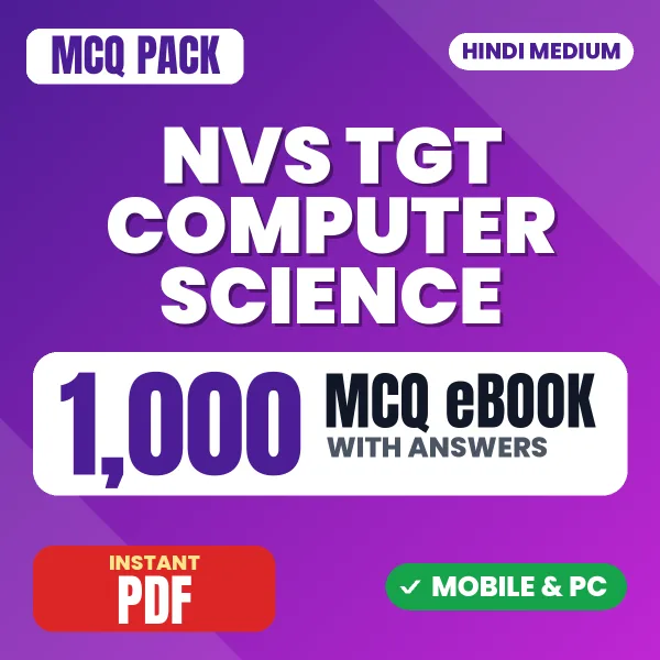 NVS TGT Computer Science Tier-1 Preliminary Exam – 1000 MCQ eBook with Answers | Hindi Medium PDF Download