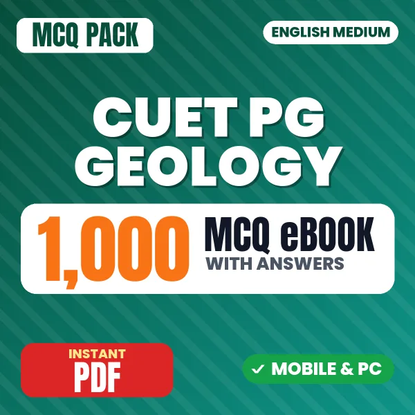 CUET PG (Geology) Exam – 1000 MCQ eBook with Answers | English Medium PDF Download