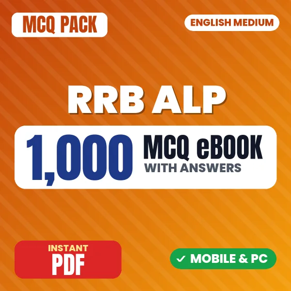 RRB ALP Exam CBT 1 – 1000 MCQ eBook with Answers | English Medium PDF Download