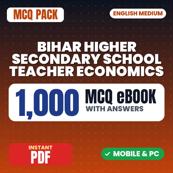 Bihar Higher Secondary School Teacher Economics Exam – 1000 MCQ eBook with Answers | English Medium PDF Download